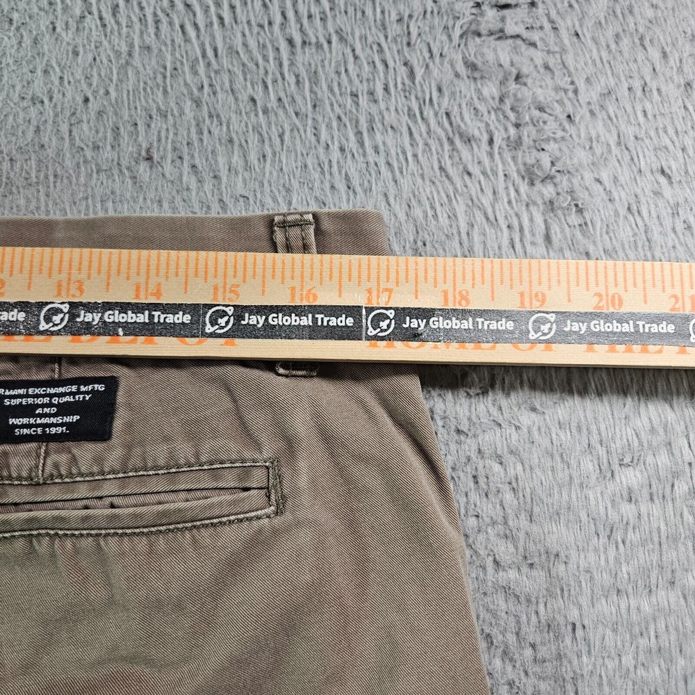 Armani Exchange Chino Pants Men 32 x 32 Relaxed Straight Cotton Greenish‎ Brown - Picture 11 of 14